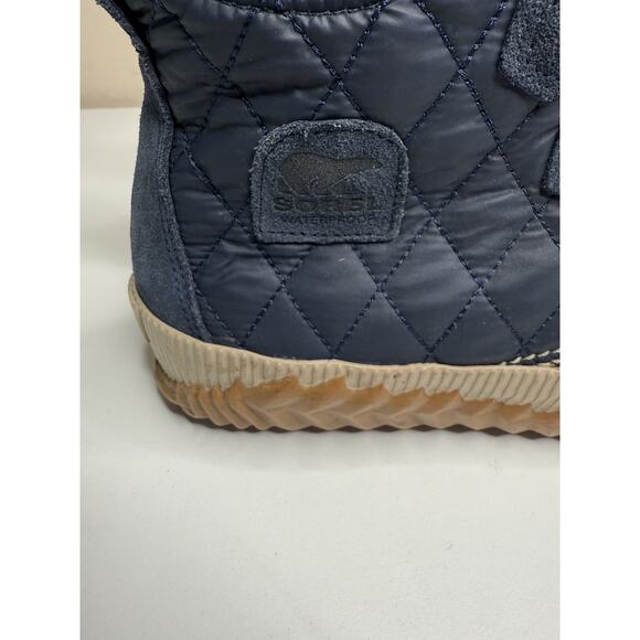 Sorel Out N About Plus Duck Boot Womens 11 Blue Quilted Waterproof Suede Lace Up - Picture 9 of 11